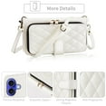 thumbnail image 4 of Furiet Argyle Wallet Case Compatible with iPhone 16 6.1 inch with Wrist Strap Shoulder Strap, Card Slots Zipper Purse Luxury PU Leather Stand Cell Phone Cover for i Phone16 i16 16Case White, 4 of 8