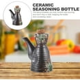 thumbnail image 6 of WHAMVOX Ceramic Soy Sauce Dispenser with Wood Detail for Home Use Dark Brown Vintage Japanese Style 7.87 Inches, 6 of 6
