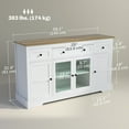 thumbnail image 3 of HOMCOM Sideboard Buffet Cabinet, Coffee Bar Cabinet, Distressed White, 3 of 10