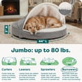 thumbnail image 3 of Furhaven 44" Round Orthopedic Dog Bed for Large Dogs w/ Removable Washable Cover, For Dogs Up to 80 lbs - Sherpa & Suede Snuggery - Gray, 44-inch, 3 of 10