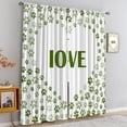 thumbnail image 4 of Kids Green Dog Paw Print Curtains, Animal and Love Pattern Polyester Fabric Drapes, Room Darkening Blackout Curtains for Bedroom Living Room Kitchen Cafe Pattern Clear for Boys Girls-W84xL84in, 4 of 6