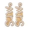 thumbnail image 1 of Pendientes colgantes hechos a mano con cuentas para novia y boda, aretes bohemios con letras para novia, joyería para mujeres y niñas, 1 of 5