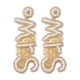 thumbnail image 1 of Pendientes colgantes hechos a mano con cuentas para novia y boda, aretes bohemios con letras para novia, joyería para mujeres y niñas, 1 of 5