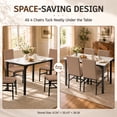 thumbnail image 4 of SYNGAR 5 Piece Kitchen Table and Chairs Set for 4, Faux Marble Dining Table with 4 Upholstered Chairs, Breakfast Nook Dining Set, Khaki Chair/White Tabletop, 4 of 9