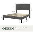 thumbnail image 5 of Sifurni Queen Bed Frame Upholstered Platform Bed with Adjustable Headboard, No Box Spring Needed, Deep Gray, 5 of 9