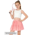 thumbnail image 4 of Cooltree Big Girls High Waisted Ruffled Skort - Pink Mesh Tulle Flowy Skirt with Built-in Shorts Size 10, 4 of 7