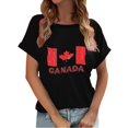 thumbnail image 2 of XIAONU Women's Distressed Canada Flag T Shirt Short Sleeve Crew Neck Pullover Tee Soft Patriotic Casual Tees, 2 of 4
