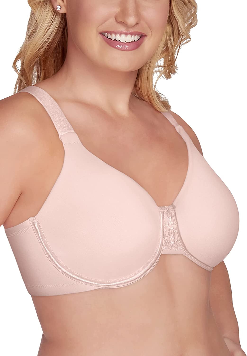 Women's Vanity Fair 76080 Beauty Back Full Figure Minimizer Underwire Bra (Sheer Quartz 34H)