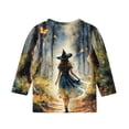 thumbnail image 4 of Grblisyd Girls 3/4 Sleeve Shirts Kids Fahion Crewneck T-Shirts Summer Fall Tops Halloween Graphic Tees 10-12 Years, 4 of 4