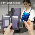 thumbnail image 3 of Allytechgroup for Samsung Galaxy S25 Ultra Case, RIFD Blocking PU Leather Magnetic Wallet Back Cover With Card Slots Cash Pocket Anti-Scratch Shock-Absorbent Protective Case for Women Men, Purple, 3 of 12