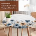 thumbnail image 3 of Poppies Floral Round Tablecloth 55-60 Inch Round Fitted Table Cloth with Elastic Edge, Spring Botanical Flowers Summer Waterproof Table Cover Protector for Outdoor Picnic Party Dining, 3 of 6