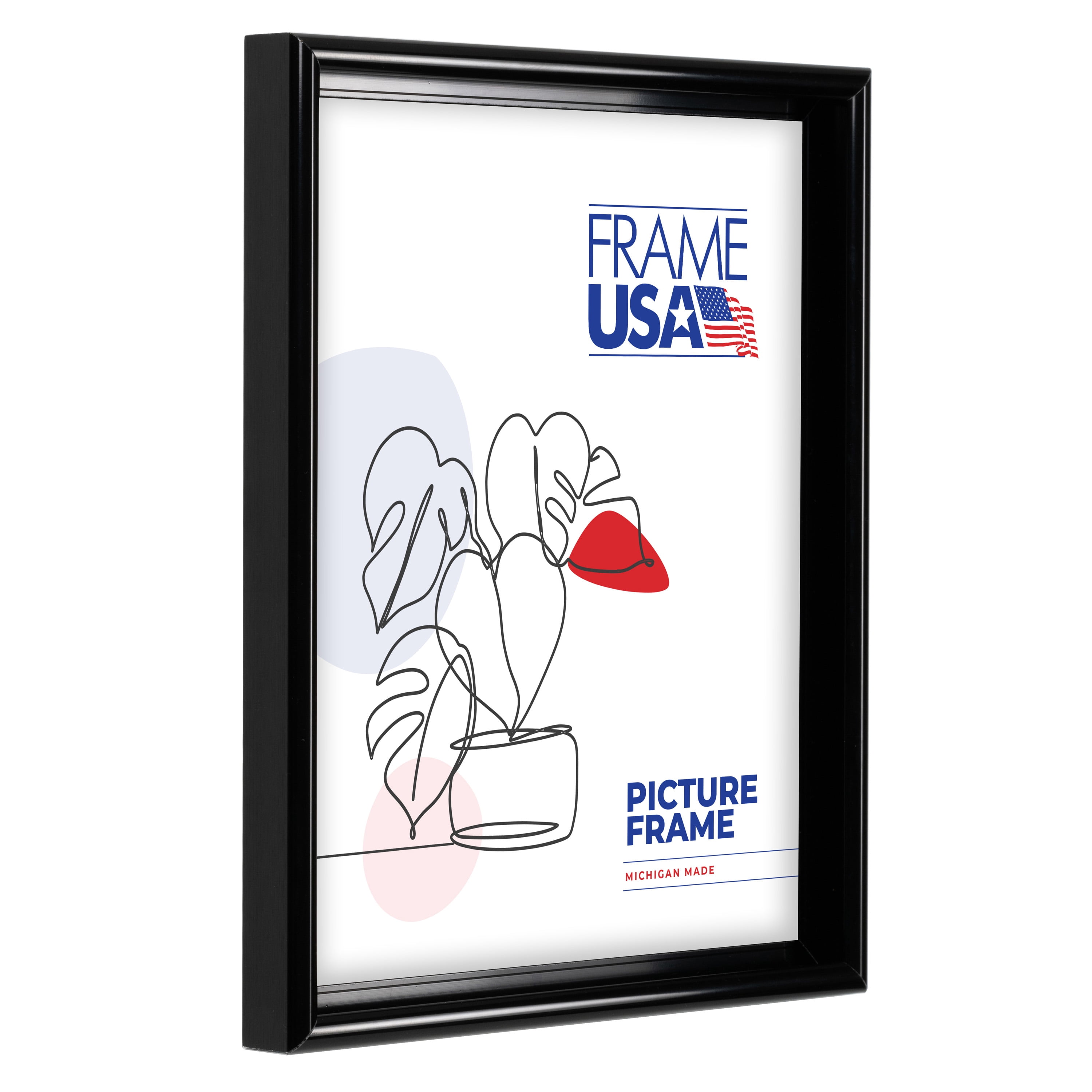 18x24 Picture Frame – Black Metal II Style AF735-PI, 0.375 Inch Metal Moulding, Includes Plexiglass and Backing –&nbsp;Wall Display Frame for Art, Posters, or Photos – Frame USA