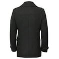 thumbnail image 2 of Ma Croix Mens Wool-Blend Classic Double Breasted Pea Coat with Detachable Turtle Neck Bib, 2 of 8