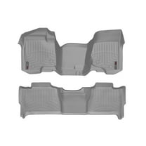 WeatherTech Custom Fit FloorLiners compatible with 2011-2013 Chevrolet Tahoe - 1st Row Over-The-Hump & 2nd Row, Grey