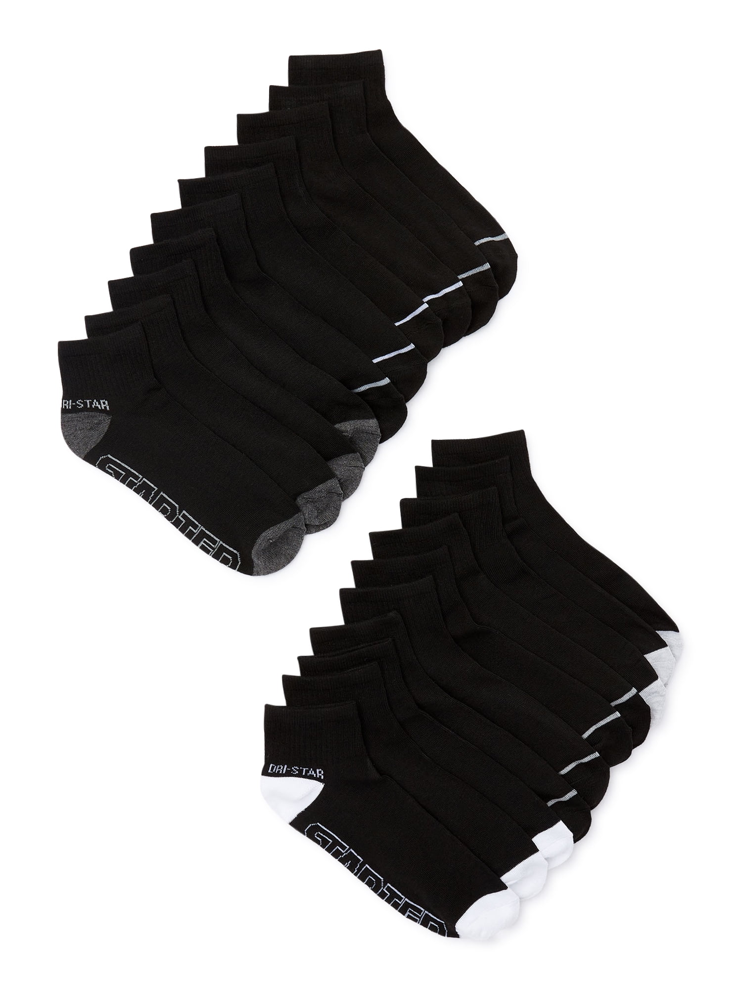 Starter Men's Outline Logo Quarter Socks, 20Pack