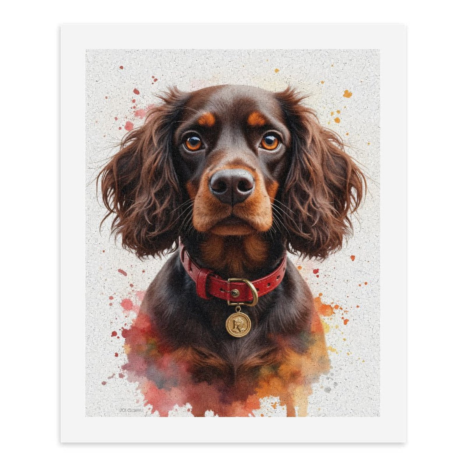 Paint By Numbers Kit for Adults Beginner - DIY Brown Dog Portrait Splatter Art Canvas Painting Kits for Adults, Frameless Paint By Number for Adults for Home Wall Decor 16x20 Inch