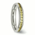thumbnail image 4 of Stainless Steel 4mm November Yellow CZ Ring 8 Size, 4 of 6