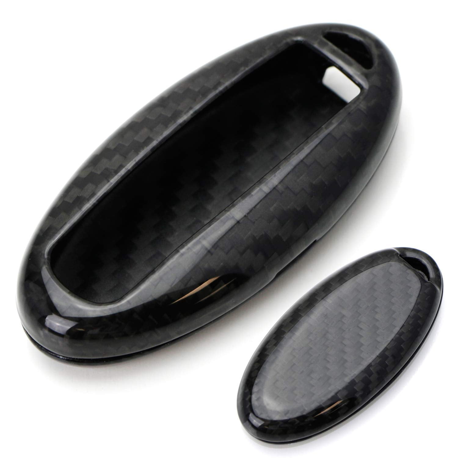 1x Carbon Fiber Remote Key FOB Cover Case 4 Buttons For Infiniti Nisaan Q50 FX35 