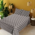 thumbnail image 2 of Ambesonne Abstract Fitted & Flat Sheet with Shams 4 Pcs Set, Geometric Print Motifs Art, Full, Dimgray, 2 of 5