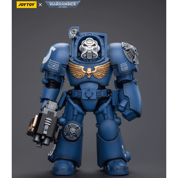 JOYTOY Warhammer 40,000 1/18 Action Figure Ultramarines Terminator Squad Terminator with Storm Bolter Collection Model Birthday Gifts
