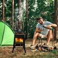 thumbnail image 6 of Demifill 36*36*46.5cm Wood Detachable Camping Stove, Portable Camping Stove with Sheet Packaging for Outdoor Camping, Black, 6 of 13