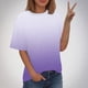 thumbnail image 4 of Blusas de Manga Corta para las Mujeres, Moda Impresa Cuello Redondo Camiseta Casual Top Hecho de Cómodo Estante de Algodón de Imitación para Todas las Estaciones, Blusas de Algodón para las Mujeres, 4 of 5