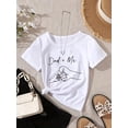 thumbnail image 2 of Little Girls T-Shirts Cute ''Dad & Me'' Graphic Casual Tees Comfort Fit Short Sleeve Crew Neck Top Kids Summer Clothes, 2 of 8