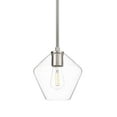 thumbnail image 2 of Linea Di Liara Macaria Modern Glass Farmhouse Pendant Lighting For Kitchen Island And Over Sink Lighting Fixtures Brushed Nickel Pendant Light Hanging Ceiling Light Angled Clear Glass Shade, Ul Listed, 2 of 4