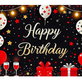 thumbnail image 3 of Black Background Happy Birthday Banner with Star Balloons and Gift Boxes Party Backdrop Decor for Birthday Parties Photography Props Celebrations Decorations, 3 of 7