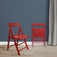 thumbnail image 1 of Juego de sillas plegables de madera para uso casual, 2 unidades, color rojo, 1 of 7