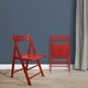 thumbnail image 1 of Juego de sillas plegables de madera para uso casual, 2 unidades, color rojo, 1 of 7