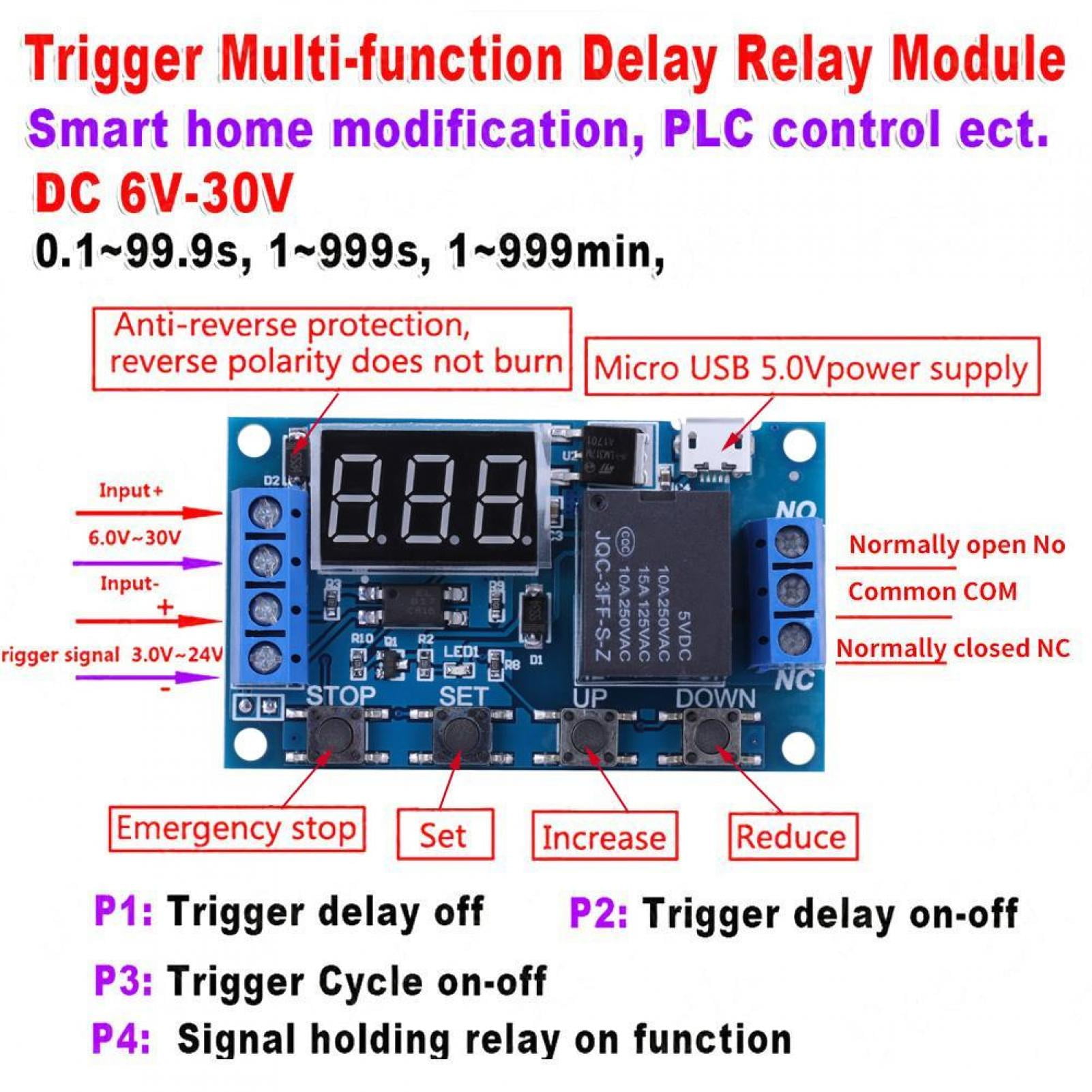 Relay Modules & Boards 6v30v Relay Module Switch Trigger Time Delay