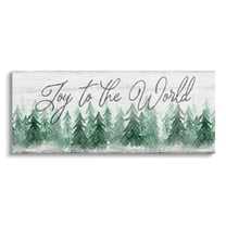 Stupell Industries Joy to the World Pine Trees Graphic Art Gallery Wrapped Canvas Print Wall Art, Design by Natalie Carpentieri