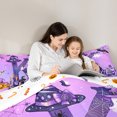 thumbnail image 5 of Homewish Cute Witch Cat Monogram K Full Size Comforter Sets,Spooky Halloween Pumpkin Lantern Bedding Comforter Set,Halloween Reversible,3pcs,1 Comforter and 2 Pillowcases, 5 of 7