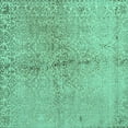 thumbnail image 1 of Ahgly Company Indoor Square Abstract Turquoise Blue Contemporary Area Rugs, 5' Square, 1 of 4