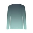 thumbnail image 5 of Fashion 3/4 Sleeve Summer Tops for Womens 2024 Plus Size Casual Gradient Long Sleeve V-Neck Tops Gifts for Womens, 5 of 5