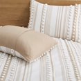 thumbnail image 4 of 3 Piece Soft Microfiber Jacquard Pom Pom All Season Comforter Set with Matching Shams, 4 of 10