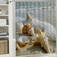 thumbnail image 6 of Shiartex  Beach Bathroom Curtains Summer Tropical Beach Starfish Seashell Kitchen Curtains Grommet Privacy Curtain Window Curtains for Café, Bath, Laundry, Living Room Bedroom White, 6 of 7