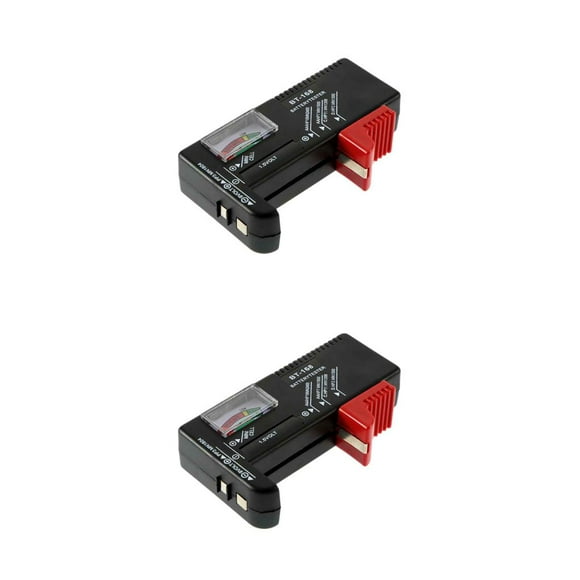 Wisewang Universal Color Indicator Battery Tester AAA/AA/C/D/9V/1.5V Checking Equipment Cells Detector Batteries Accessories Black 2Set