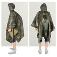 thumbnail image 4 of Poncho de lluvia 3 en 1 impermeable camuflaje Ripstop chaqueta impermeable con mangas de murciélago y capuchas, 4 of 8