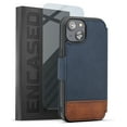 thumbnail image 5 of Encased Torno-S Wallet Designed for iPhone 14 PLUS Case with Card Holder - Leather Flip Folio with Screen Protector (2-Tone Blue/Brown), 5 of 10