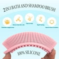 thumbnail image 2 of Soft Silicone Body Scrubber 2 PCS Silicone Body Shower, Silicone Loofah 2 in 1 Bath and Shampoo Brush, Body Scrubber Shower Cleaning Exfoliating Use for Sensitive Skin, Lather Well(Black and Pink), 2 of 7