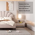 thumbnail image 3 of Bellemave Full Size Velvet Upholstered Wooden Platform Bed with Storage, Beige, 3 of 11