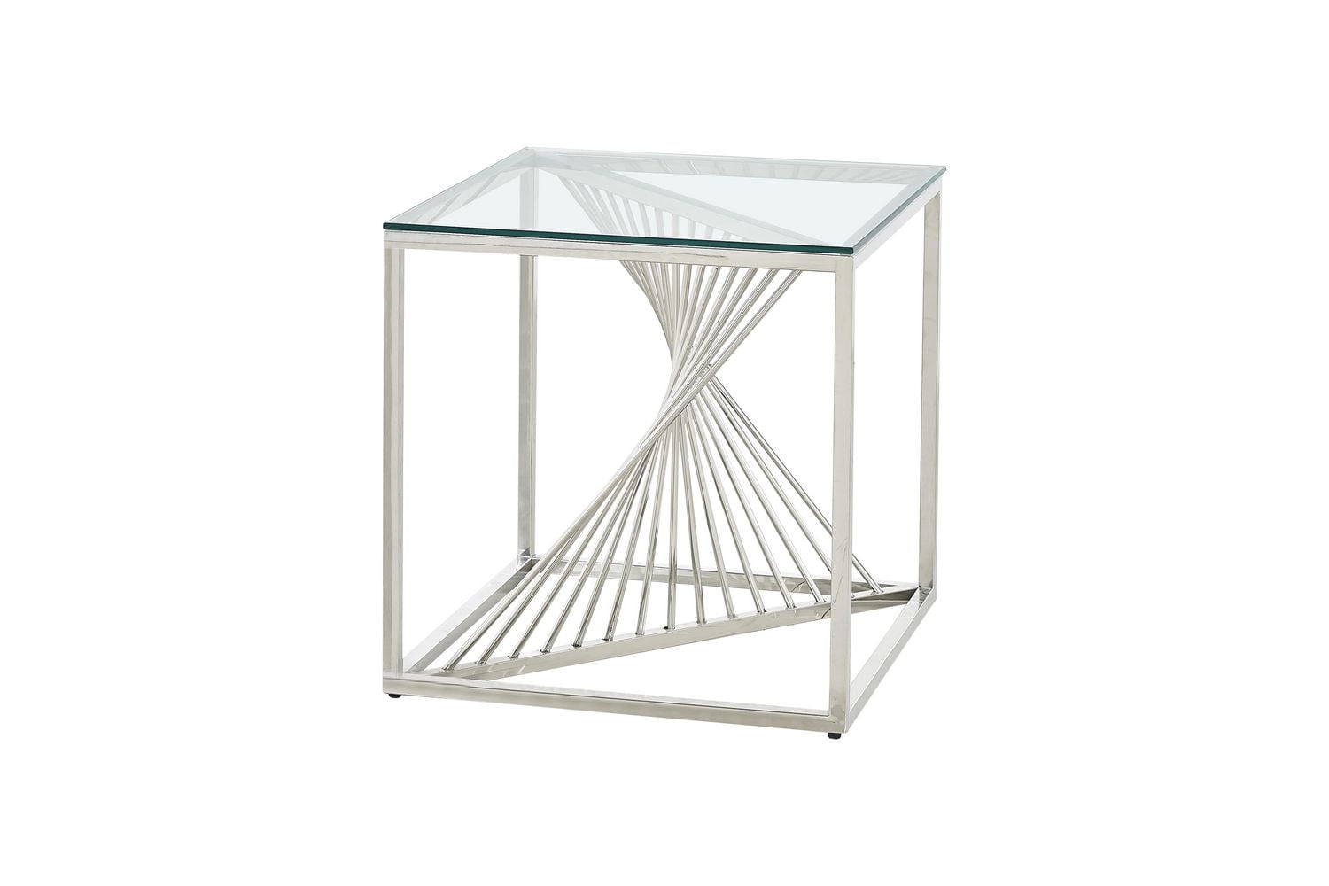 Topline Home Furnishings End Table with Glass Top