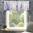 thumbnail image 4 of Spring Flower Valances for Windows White Purple Lavender Floral Garden Watercolor Rod Pocket Curtain Valance Window Treatment Short Curtains for Kitchen Living Room, 42"x18", 4 of 9