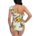 thumbnail image 5 of Pofeuu Bird Sunflowers Print Women's One Piece Swimsuits One Shoulder Swimwear Asymmetric Ruffle Monokinis Bathing Suits-Medium, 5 of 6