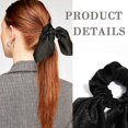 thumbnail image 3 of 6pcs Hair Scrunchies Satin Bunny Ear Bow Bowknot Scrunchie Bobbles Elastic Hair Ties Bands Ponytail Holder For Women Accessories, 3 of 5