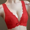 thumbnail image 1 of LOVZFMLL Soutiens-Gorge pour Femmes Style Dentelle Fine Ventilé Grande Taille Sans Armature Rouge 42/95C, 1 of 1