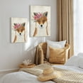 thumbnail image 2 of WFSposter Cute Safari Animal Art Print Posters Retro Fox Wall Art Animal Portrait Painting Funny Fox Wearing a Wreath Picture Decor Animal Collections for Nursery Kid's Bedroom Home Decoration 12x16", 2 of 7