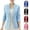 Sky Blue, variant on Women Suit Jacket Business Casual Blazer Fashion Solid Open Front Button Notch Collar Long Sleeve Work Office Tops Black 3X-Large